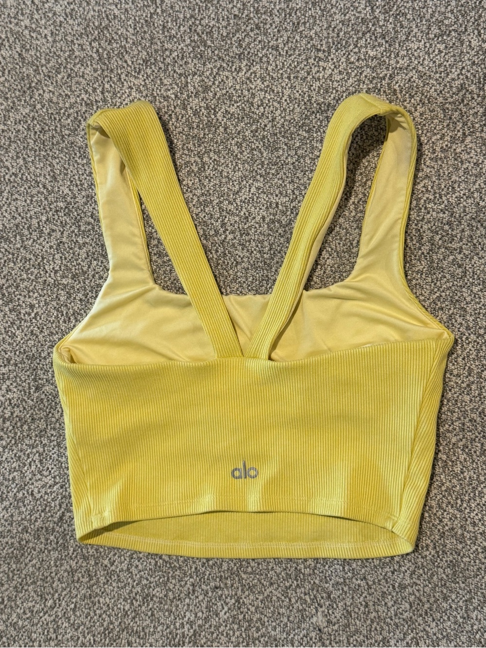 ALO Yoga Yellow Ribbed Sports Bra Tank • Size: Small NWOT